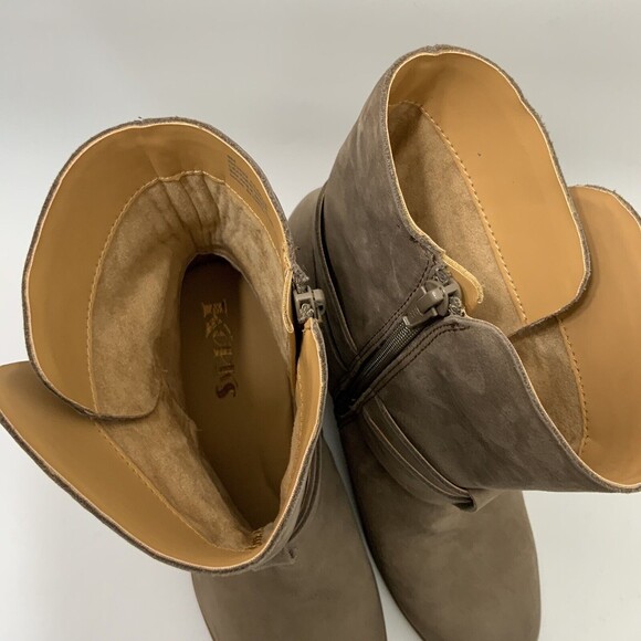 Korks Boots Women Size 9M Tan Double Harness Stacked Block Heel Comfort - Picture 10 of 12